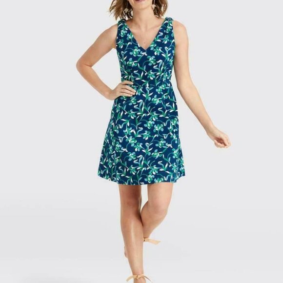 Draper James Blue and Teal Floral circle Dress size 2 - Picture 1 of 9